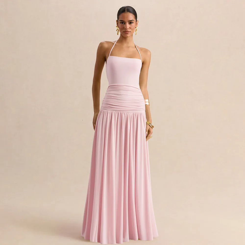 house of cb pink halter dress Elegant Summer Housemaid Maxi Solid... From Gewu21, Rs.2,500.88 In Bulk house of cb pink floral dress