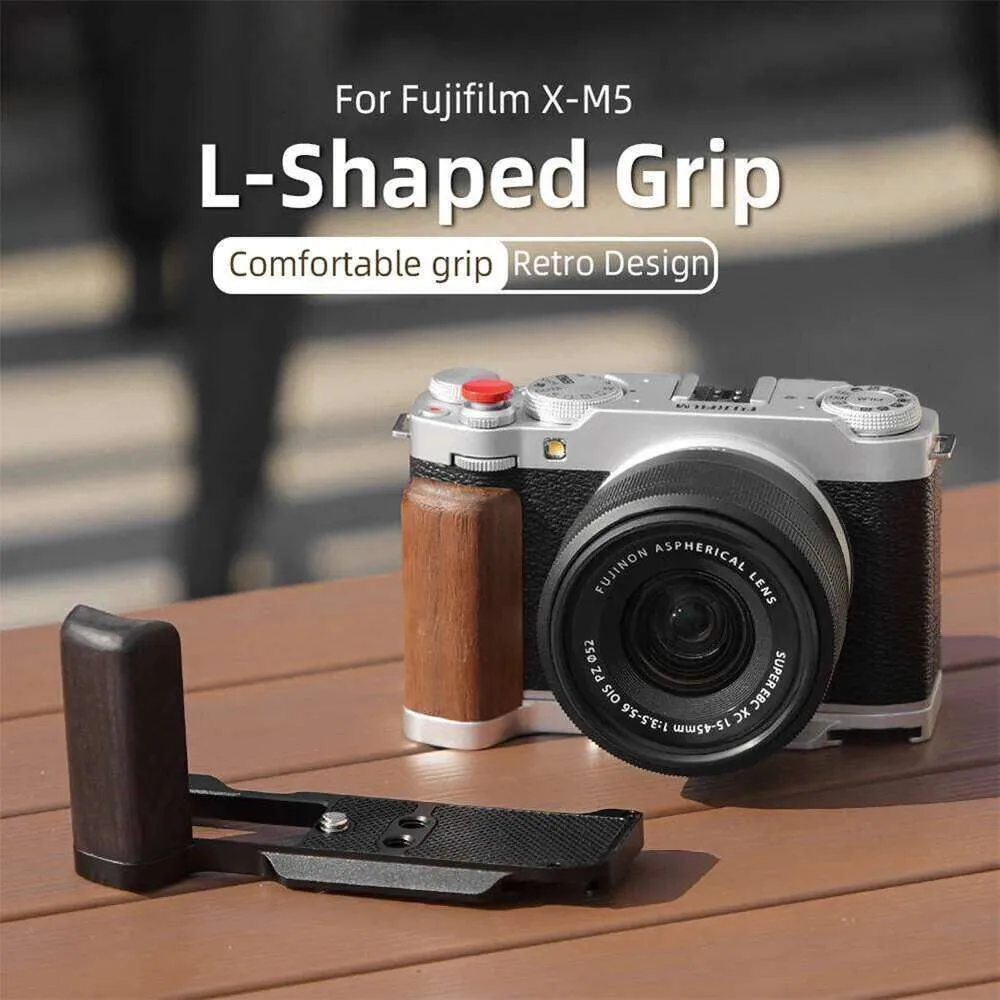 Wooden Hand Grip Handle With Aluminum Base And Camera From