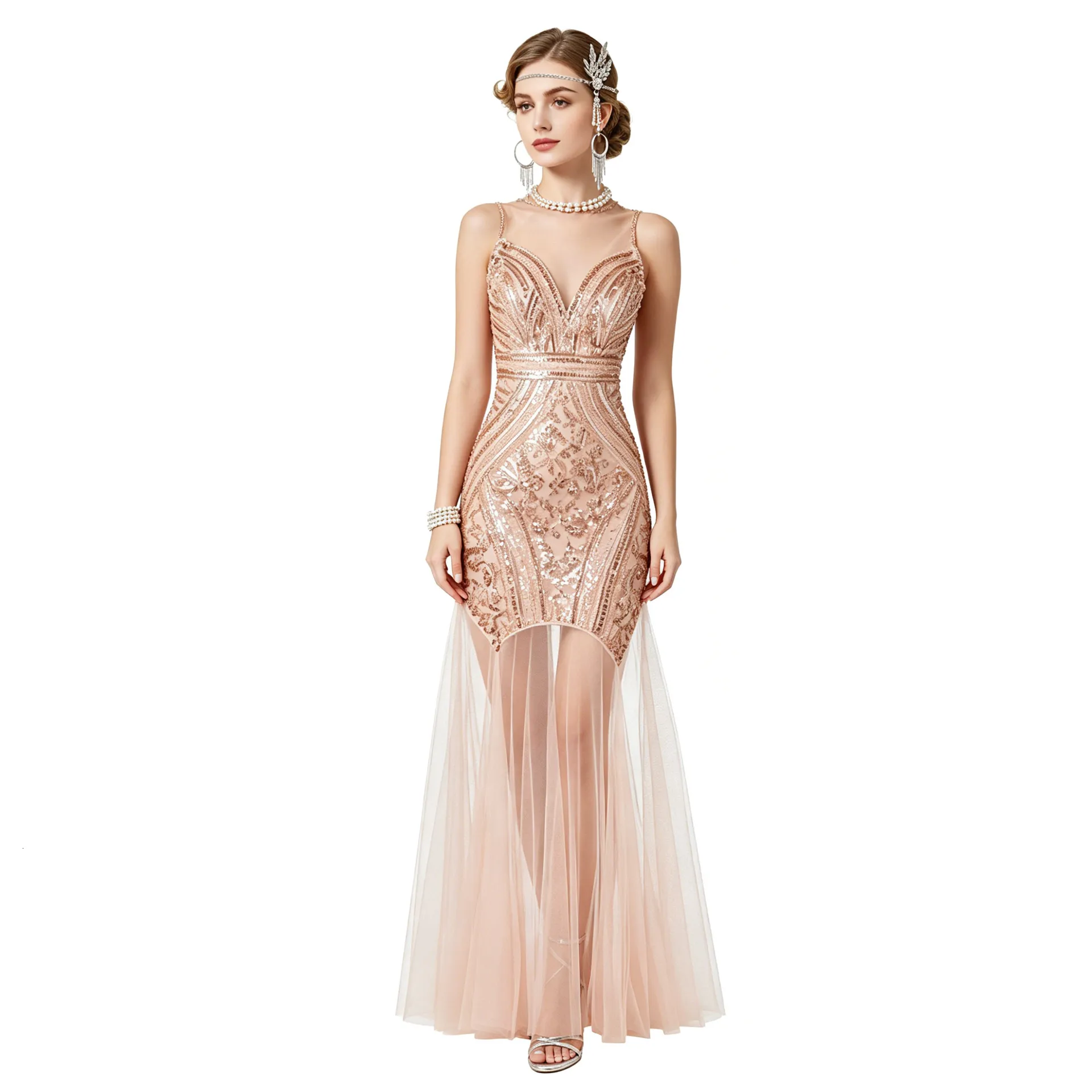 beaded prom dress vintage LaDivine S544 Fitted Slit Long Formal LaDivine Style Vintage 90S Beaded Blue Prom