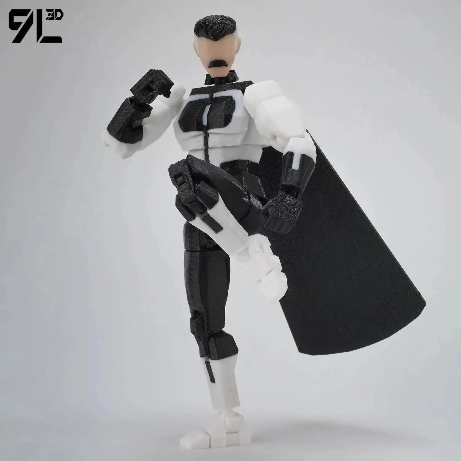 9L 3D Multi Jointed Action Figure, Black And White From Keng07
