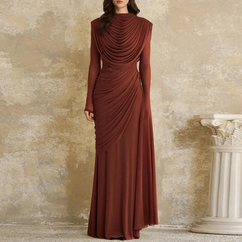 maxi dress solid color Half Sleeves Loose Solid Color Off-The-Shoulder Maxi Dresses