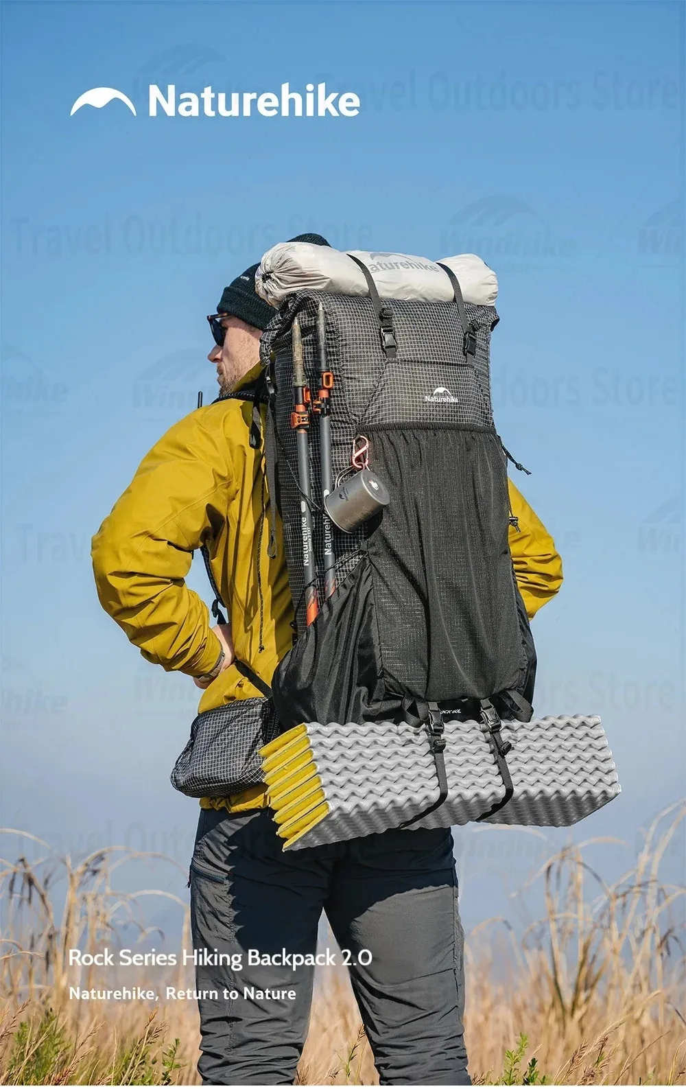 rock rain backpack Naturehike 65L Upgraded Internal Frame Hiking for Outdoor Camping Travel Backpacking with Cover Ultralight Backpack for Adults : Sports & Outdoors adjustable straps and multiple compartments for organization ROCKRAIN Hydration Backpack with 2L