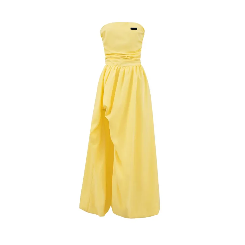 ladies yellow summer dresses Strapless High Waist Maxi Prom Dress With Side... From Pennylady, Rs.3,580.69 In Bulk prom dress ideas