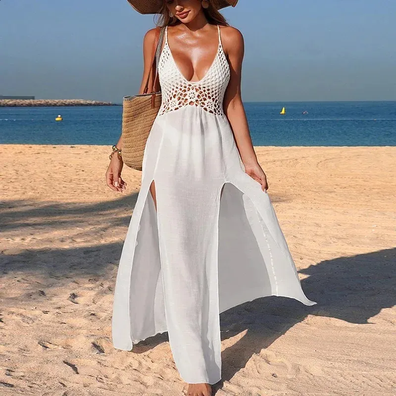 crochet patchwork cover up beach dress Sexy Trendy Ups for Swimwear Women See Through Slit 2026 Summer Backless Bikini 260613 Details Style Size:11-13 The making of the fringe beach dress