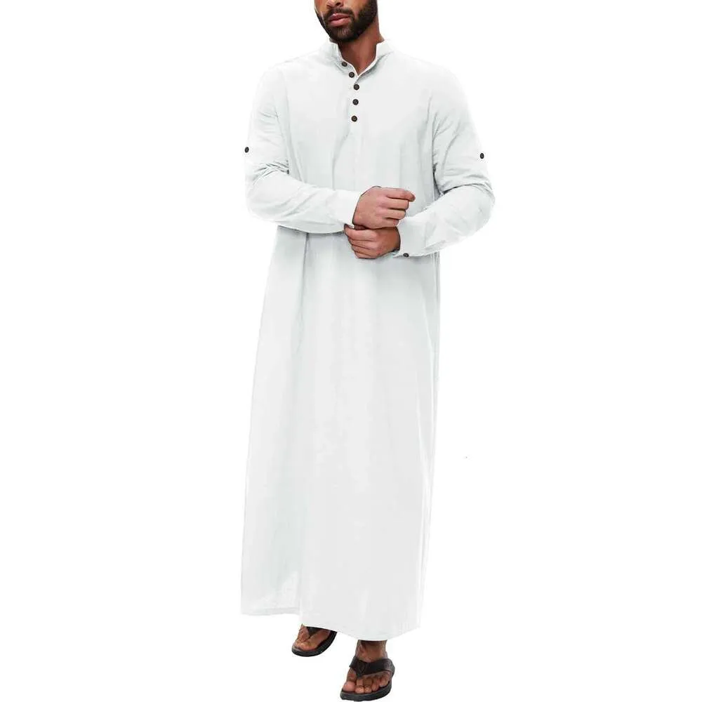 Simple Cotton Linen Muslim Arab White Robe For Men ... From Dh5268016 ...