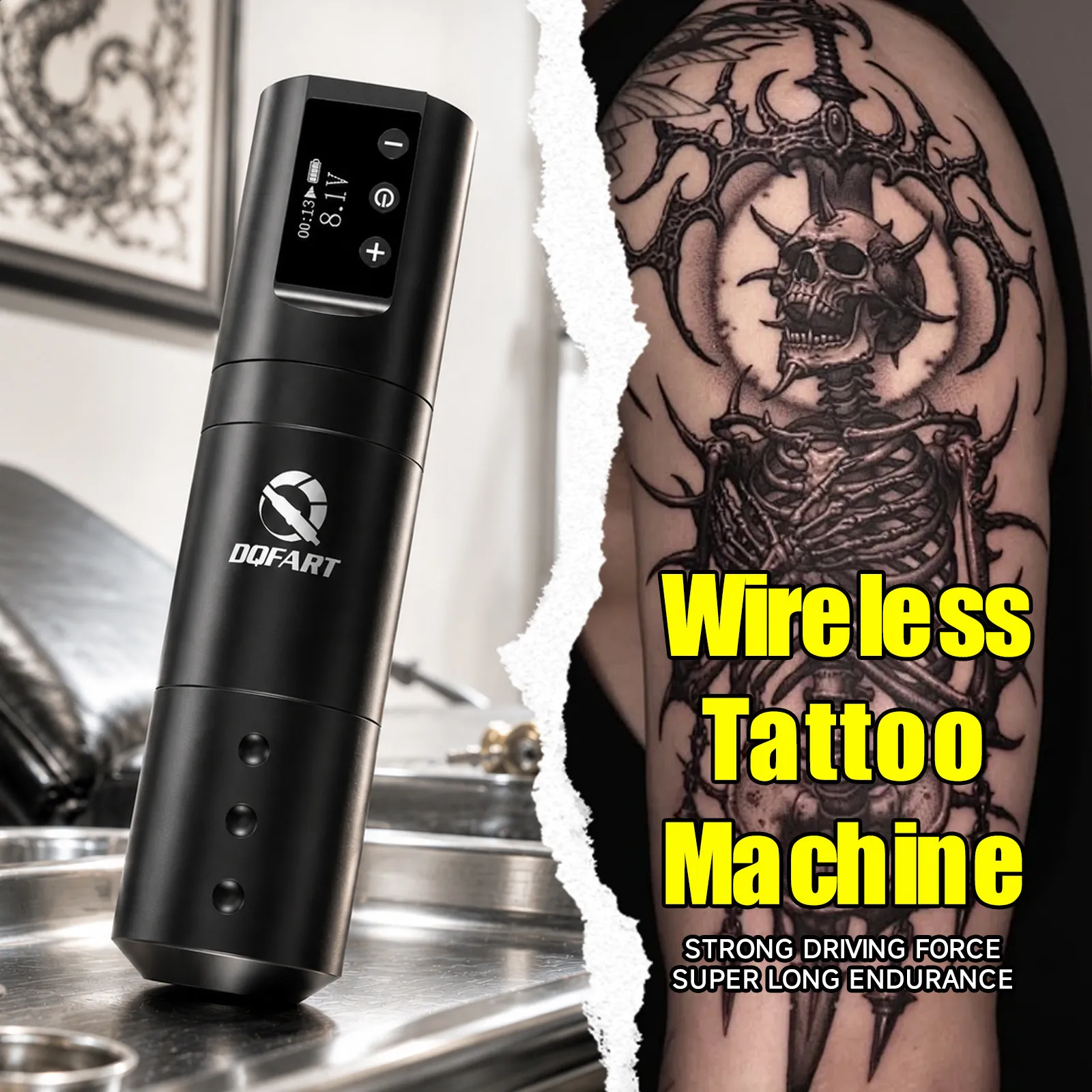 POSEIDON TU25 2 Wireless Rotary Tattoo Machine Kit  From