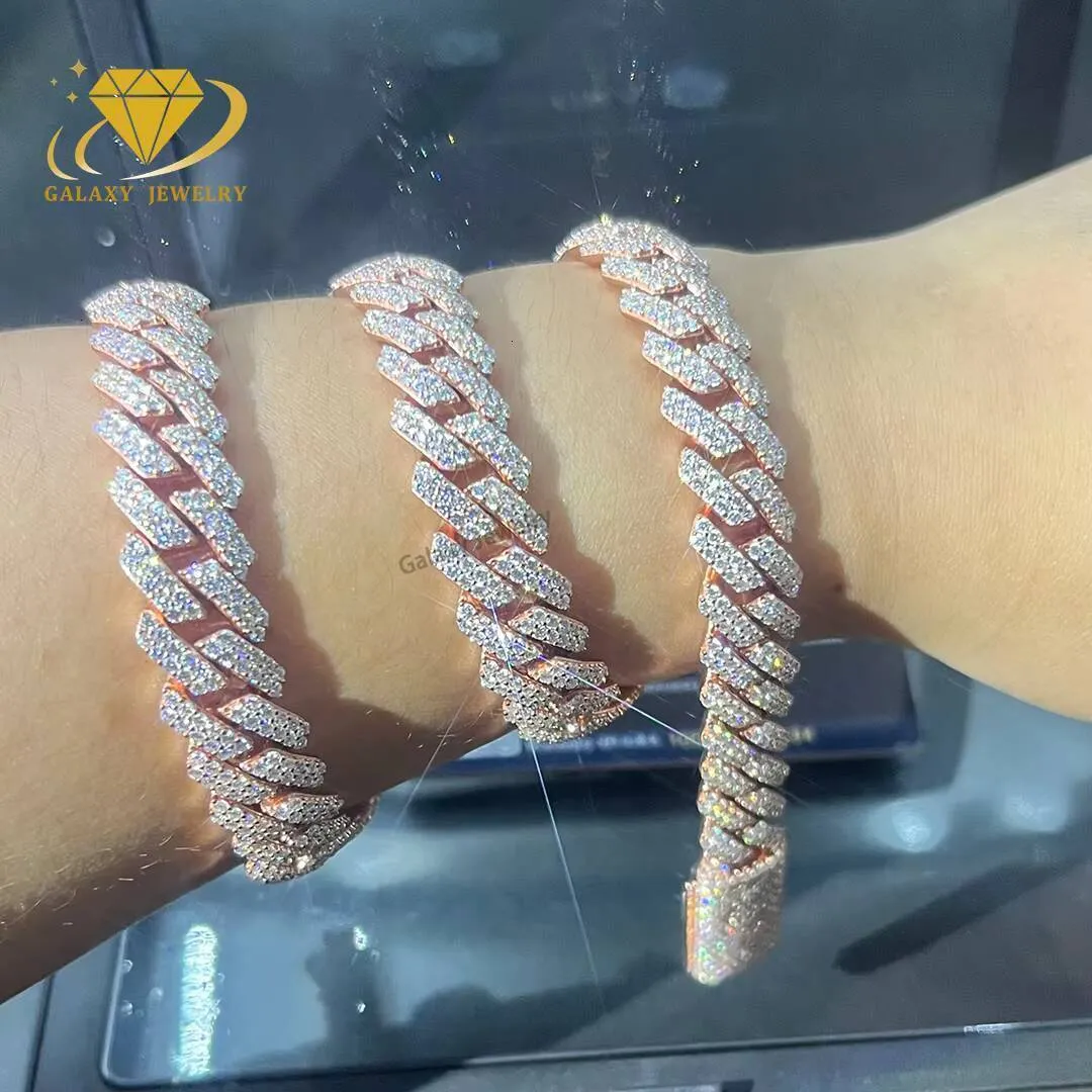 12mm Moissanite Chian Cuban Link Chain Real Diamond From