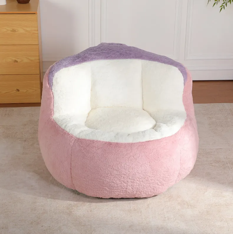 Multicolor Faux Fur Kaikoo Bean Bag Chair With From