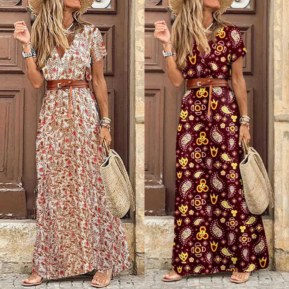 h and m floral midi dress Shaped Boho Maxi With V Neck And... From Palettetales, Rs.928.49 In Bulk Fitted bodice with a square neckline H&M Floral Puff Sleeve Midi