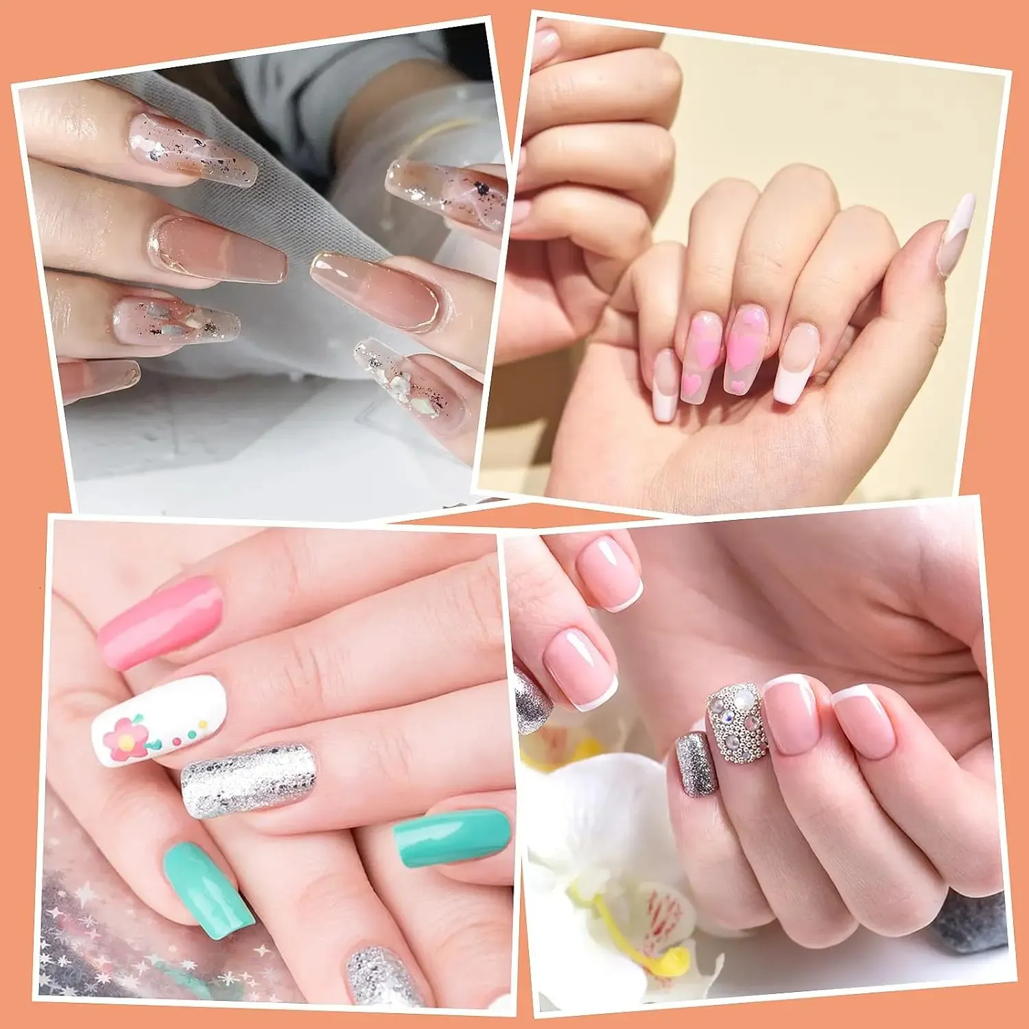 LINMANDA Gel Nail Brush Stainless Steel Dual-Ended Nail Art Brushes 2 in 1 n Flat Gel Nail Art Slice Builder Gel Brush Tool 260615