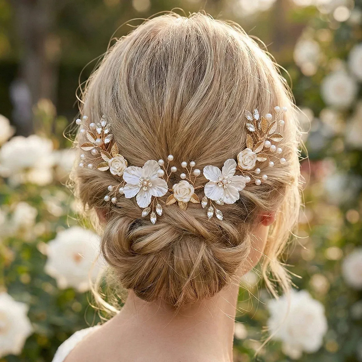 Handmade Gold Leaf Crystal Bridal Bridal Flower Hair... From 