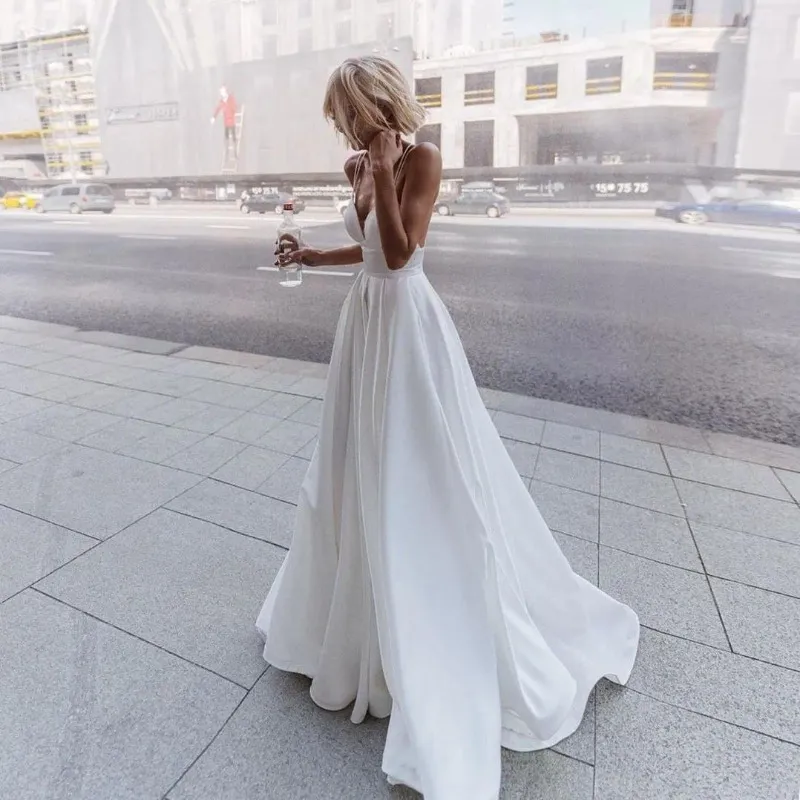 backless grecian style wedding dress Martini