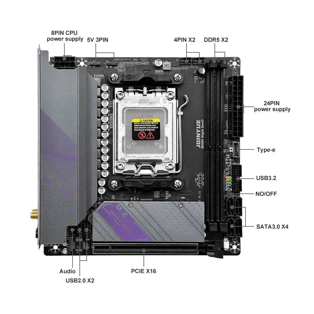 JGINYUE B650i Night Devil Mainboard Micro Atx ITX From