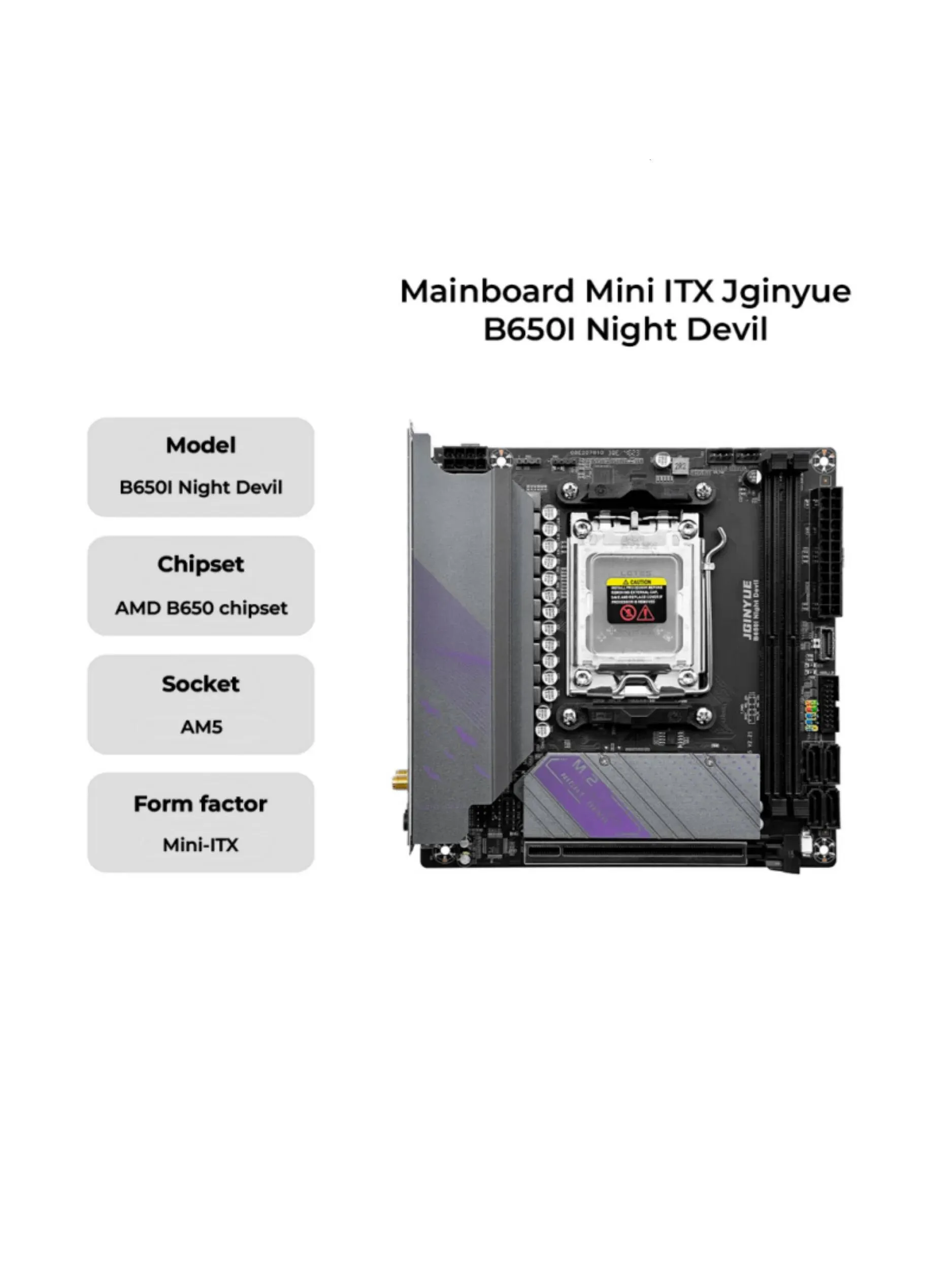 JGINYUE B650i Night Devil Mainboard Micro Atx ITX From
