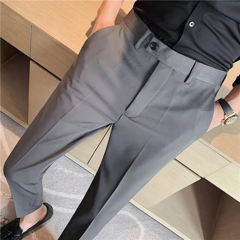 guys dress pants Men's Black Pleated Front These are your new go Men Dress Pants Summer Ankle