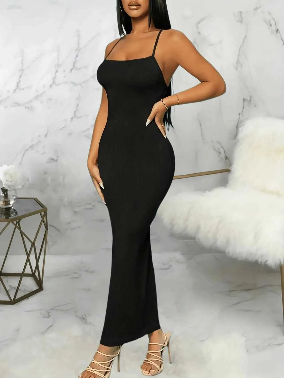 maxi black sexy dress Romantic Mood Black Lace Sleeveless Maxi Dress