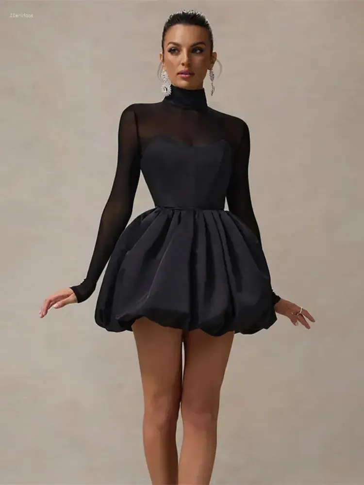sheer casual dress Hot Women Plus Size Polka Dot Mesh Sheer See Through Party Midi Dress Casual