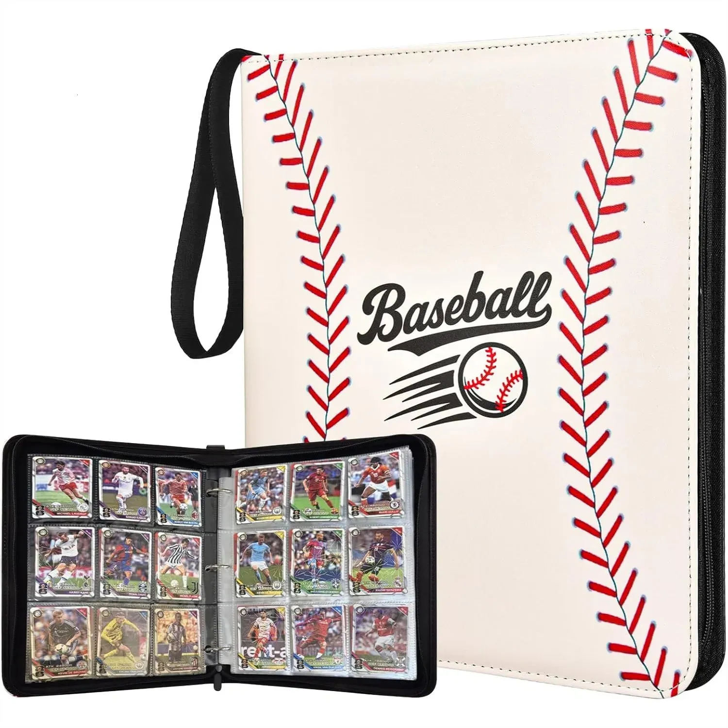 baseball card binder 1800 Pocket Trading Sleeve, Card Sleeve Fits Standard Size Sports Cards, Baseball Card Holder Fits 3 Ring Binder this binder will last for years PERFORMORE Hand-Stitched Baseball Card Binder,