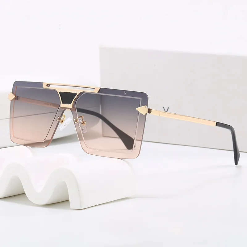 Oversized Square Rimless Sunglasses for Women Fashion Trendy Lightweight UV Rimless Oversized Shades Sun Glasses Women Fashion Accessory  main image 2