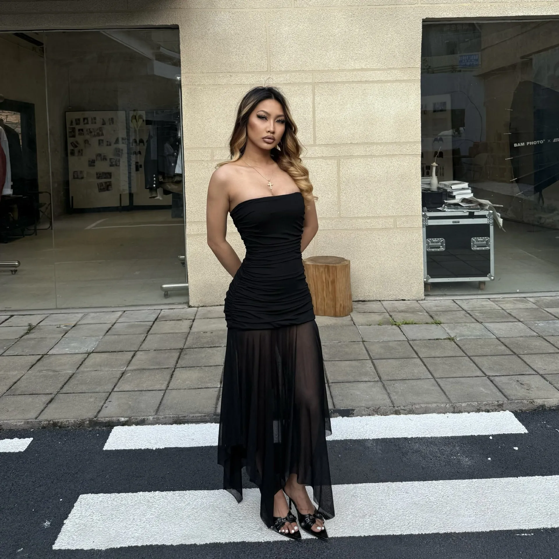 mesh dress amazon Amazon $38 Viral Sheer Mesh Pearl Rhinestone Cover Up., Strapless  Bodycon Dress Sold Separately., Link In Bio to Shop My Amazon  StoreFront., DM me for links , ., ., ., ., #styledbyjosepha #fashion