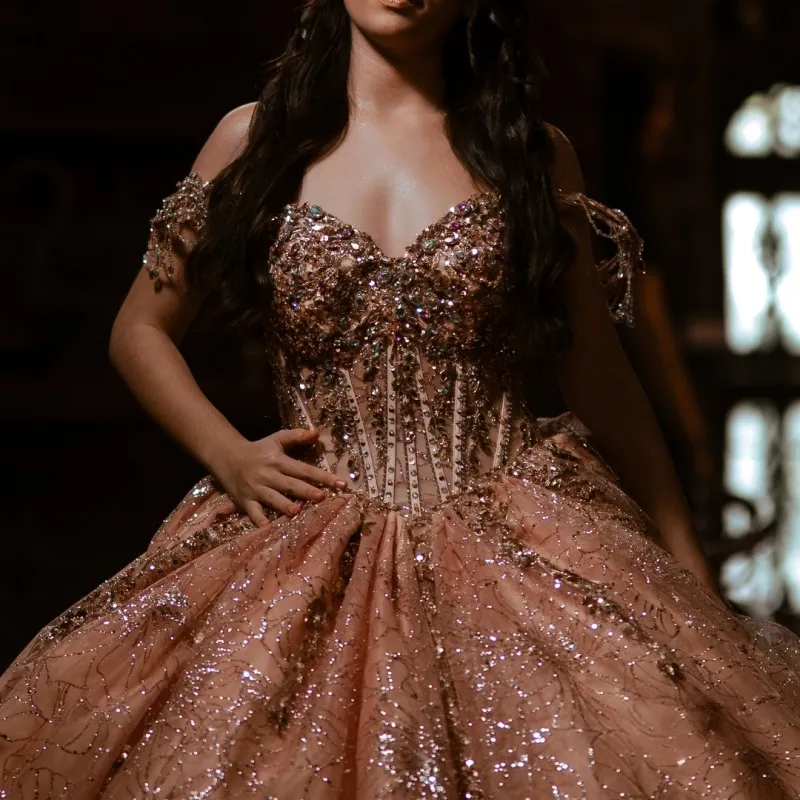 rose gold xv dresses Rose Gold Quinceaera Dresses