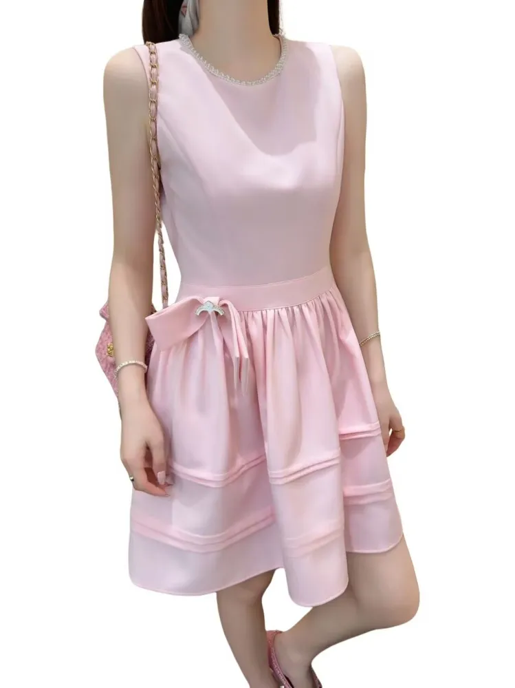 pink mini dress designer Womens Sleeveless Pearl Neckline Mini... From Highendclothing888, Rs.5,148.17 In Bulk Rory USA Dress Size dress in wedding party front keyhole frame the Color:Indian Red hot pink mini dress