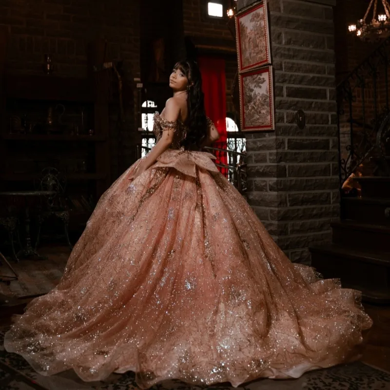 rose gold sweet 16 dress Quinceanera Ball Gold Ball Gown With... From Weiwei12345, Rs.32,680.08 upload-20241127