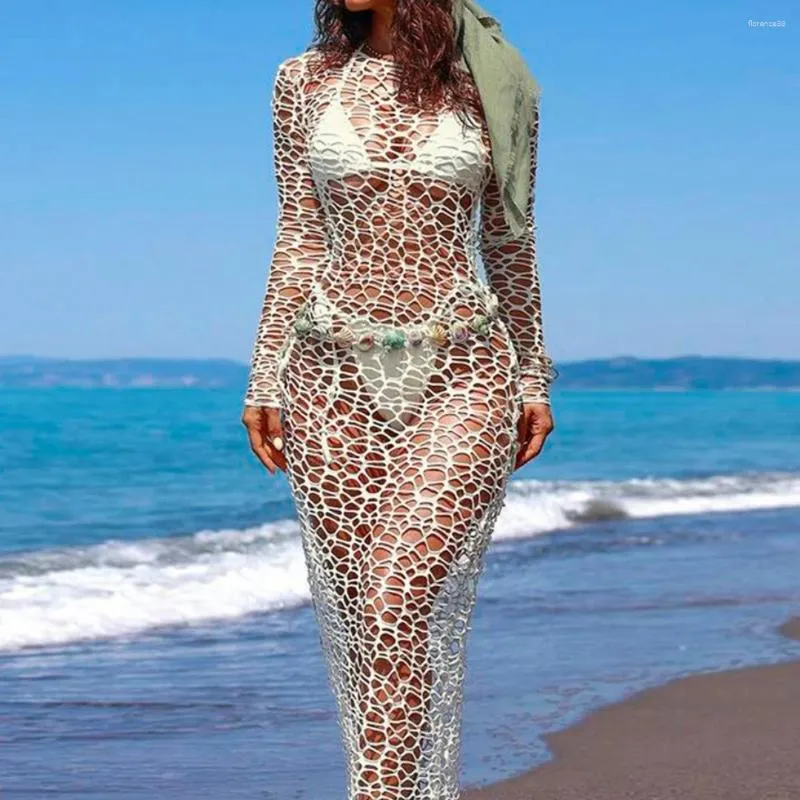 Sexy Women See Through Maxi Long Beach Dress Hollow... From Florence33, Rs.2,566.32