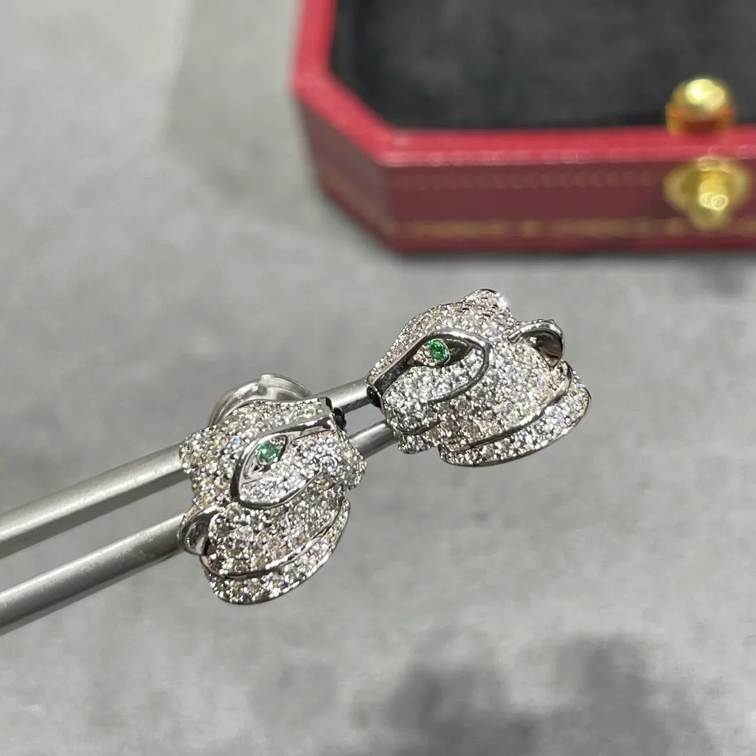 High End Leopard Head Vvs Diamond Earrings With From