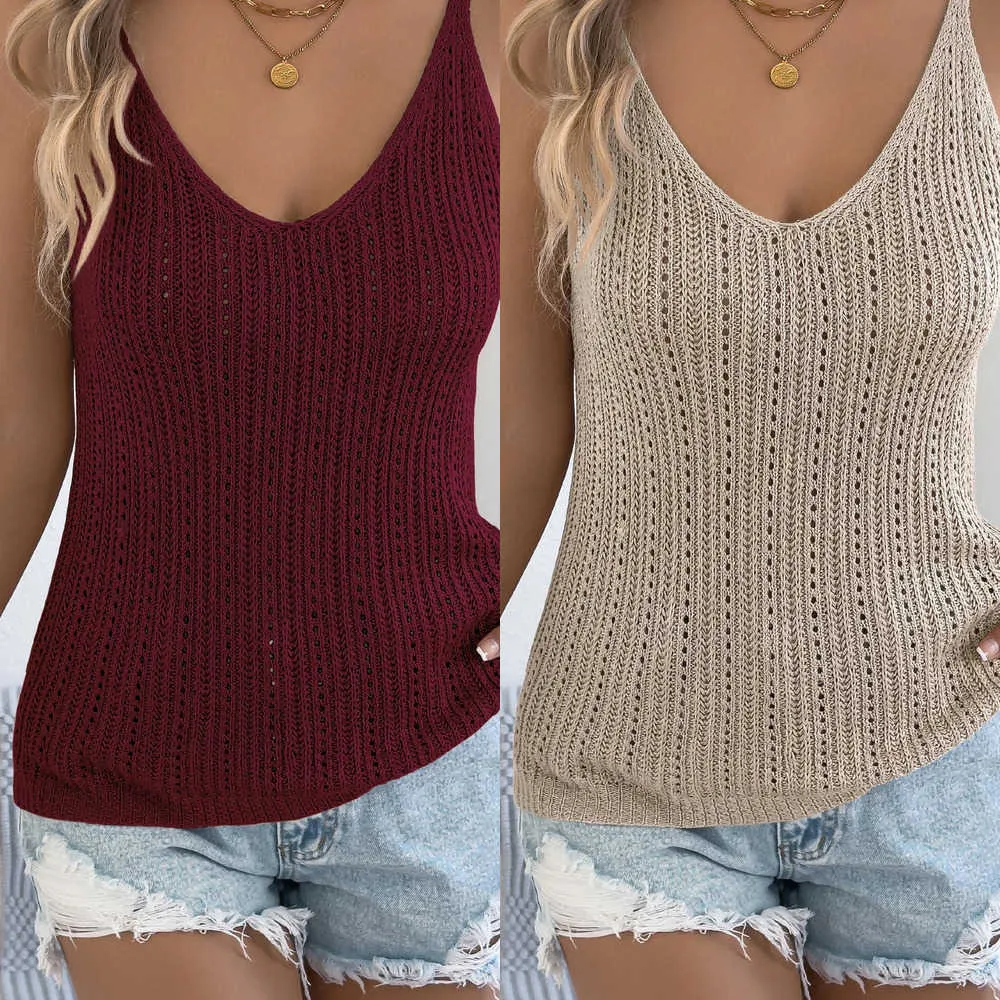 トップス Curtain Lace Pattern Knitted V Neck Vest Boho Crochet Lace V Neck V Neck Sweater Vest For From