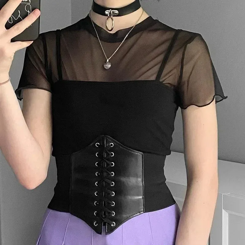 Versatile High Waist Faux Leather Corset Belt Shein... From  display picture 1