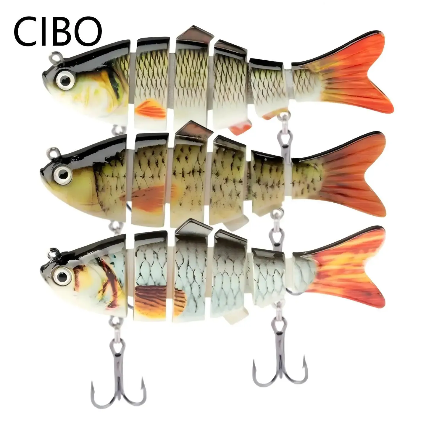 6 segment fishing lures Segmented Lure Jointed Swimbait myessenziales The hook size is a 1/0 for both the front and back. 10pc Fishing Lure With 3D