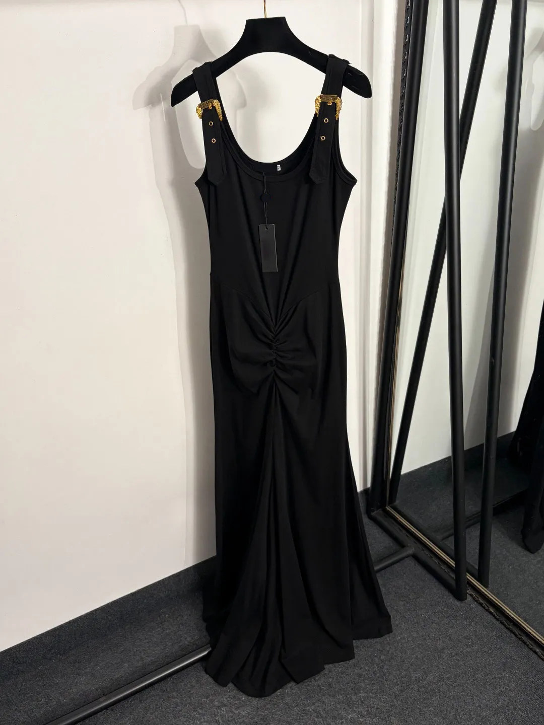 black maxi dress new look Black Velvet Off The Shoulder Knot Waist Maxi Dress
