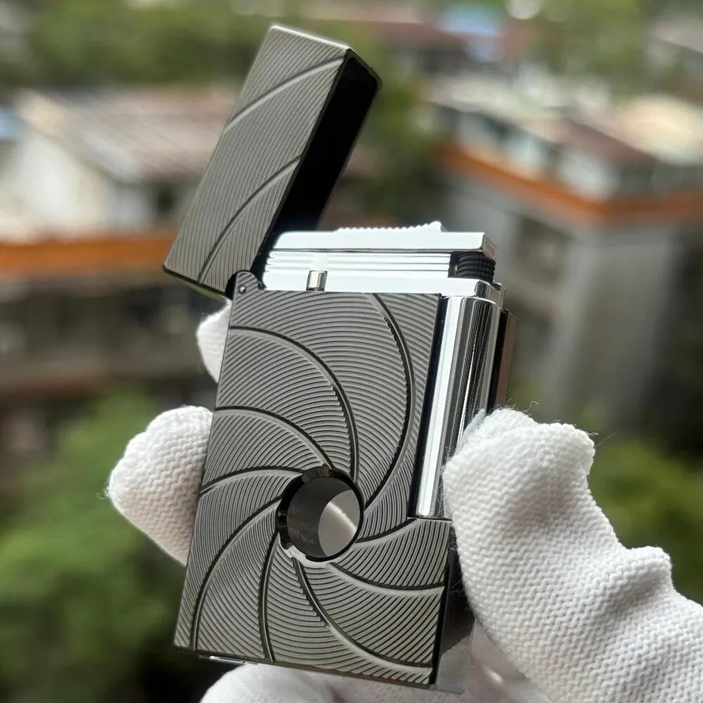 cigarette lighter gadgets Metal Slim Wheel Mini Lighter Butane Gas Open Flame Direct replacement multi functional phone holder, ring