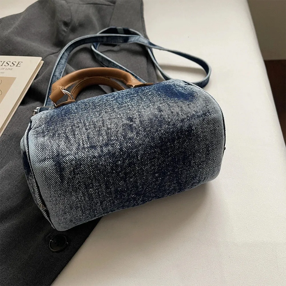 Vintage Denim Boston Canvas Crossbody Bag With From Annides, Rs