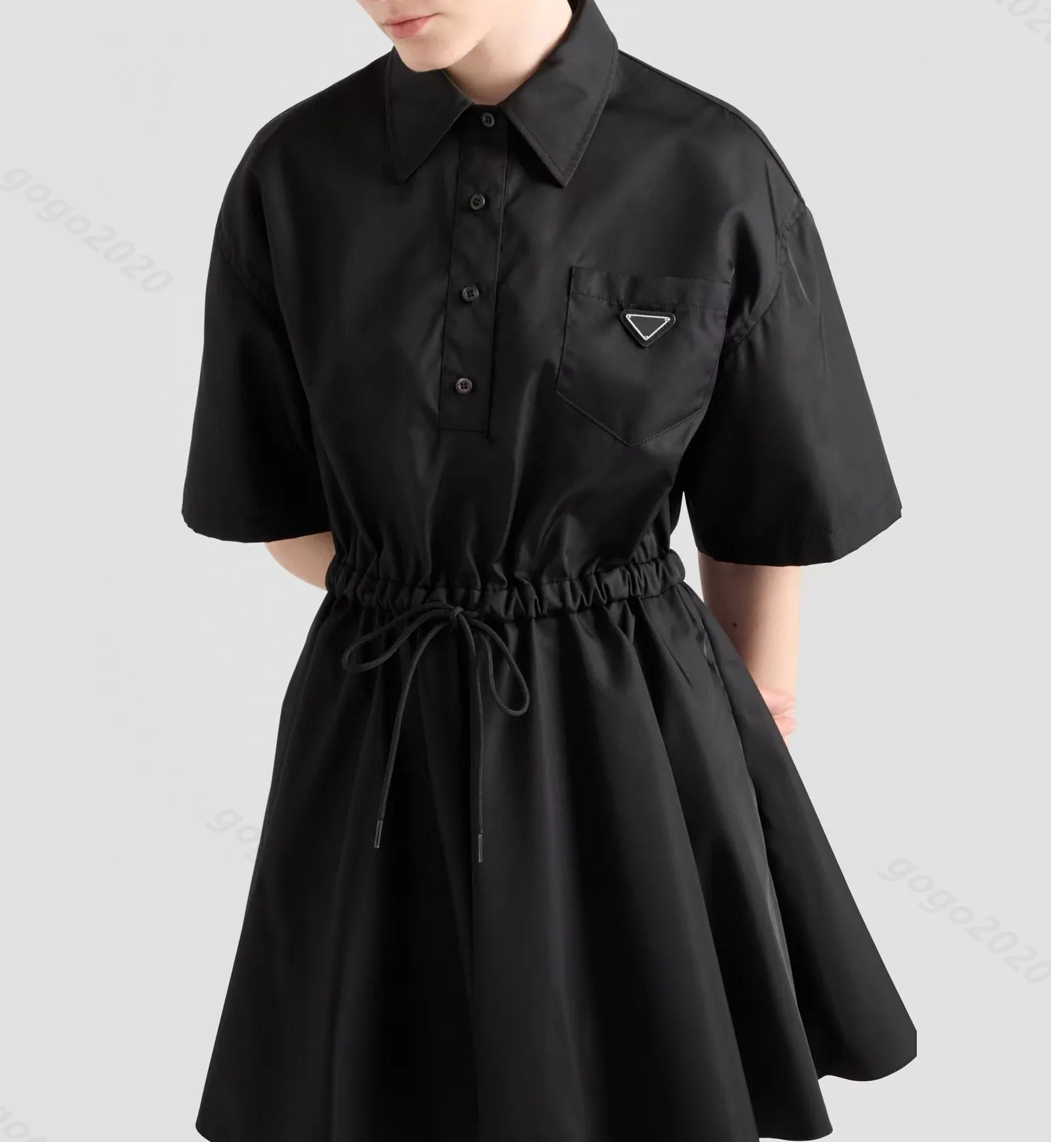 high end shirt dresses Satin Draped Shirt Dress