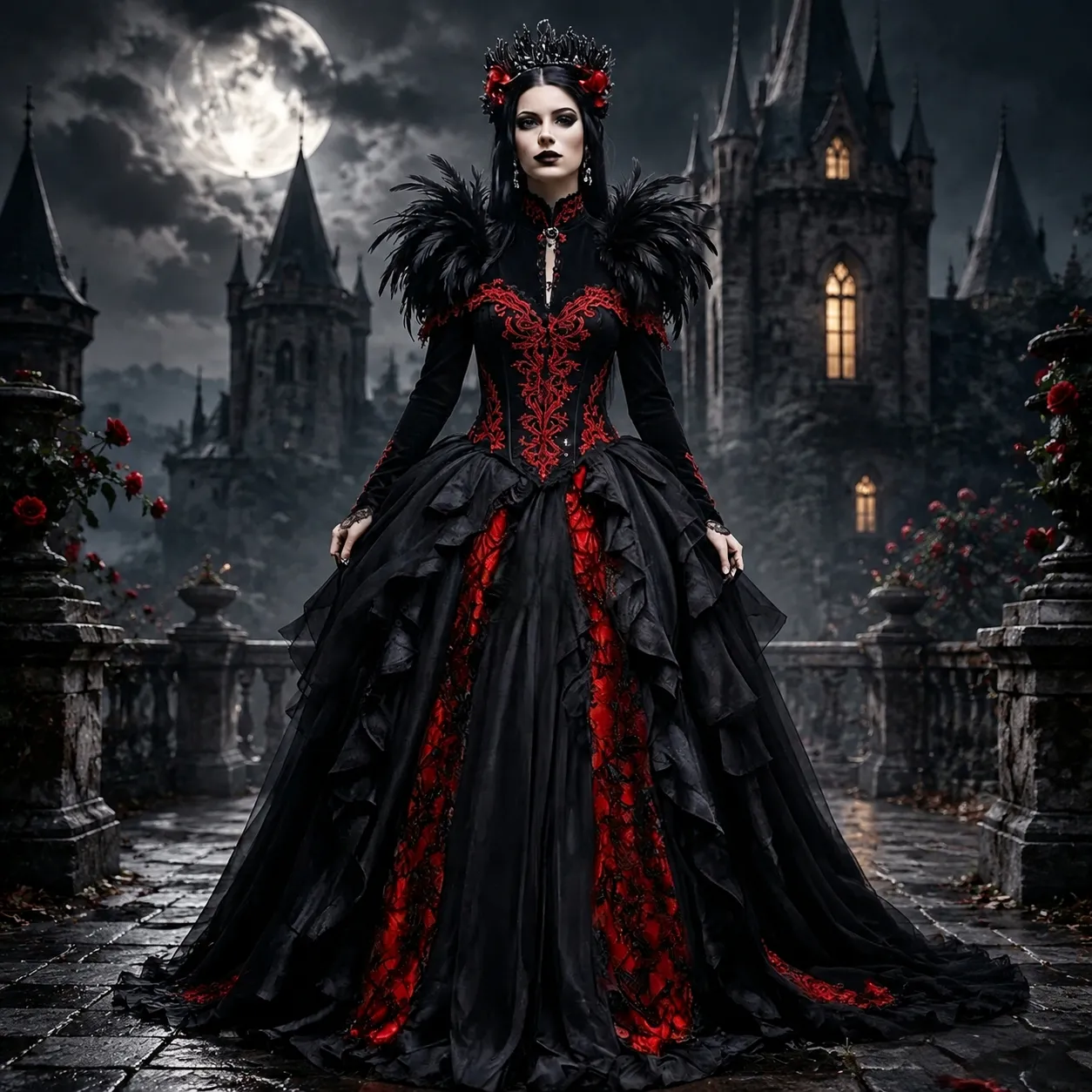 vampire prom dress Beaded Gothic Victorian Bustle Gown With Train Ball Masquerade Halloween Black Evening Bridal Steampunk Goth 19th Century Main material Goth prom dress ideas |