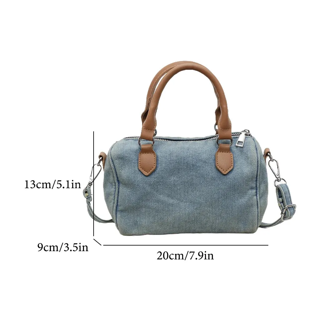 Vintage Denim Boston Canvas Crossbody Bag With From Annides, Rs