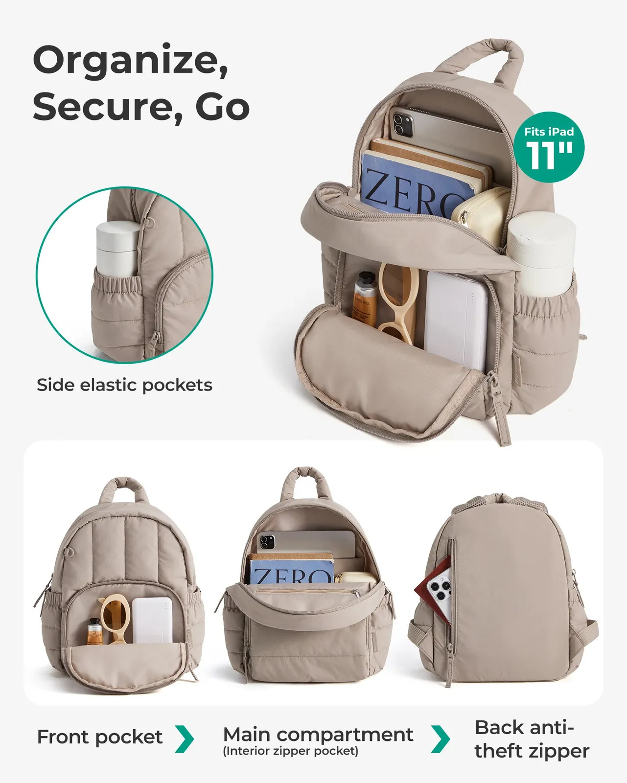 Small Cute Backpack Purse Lightweight Casual Daypack Travel Mini Backpack for GOLF QUALITY Backpack for Women, Small Cute Backpack Purse  main image 2