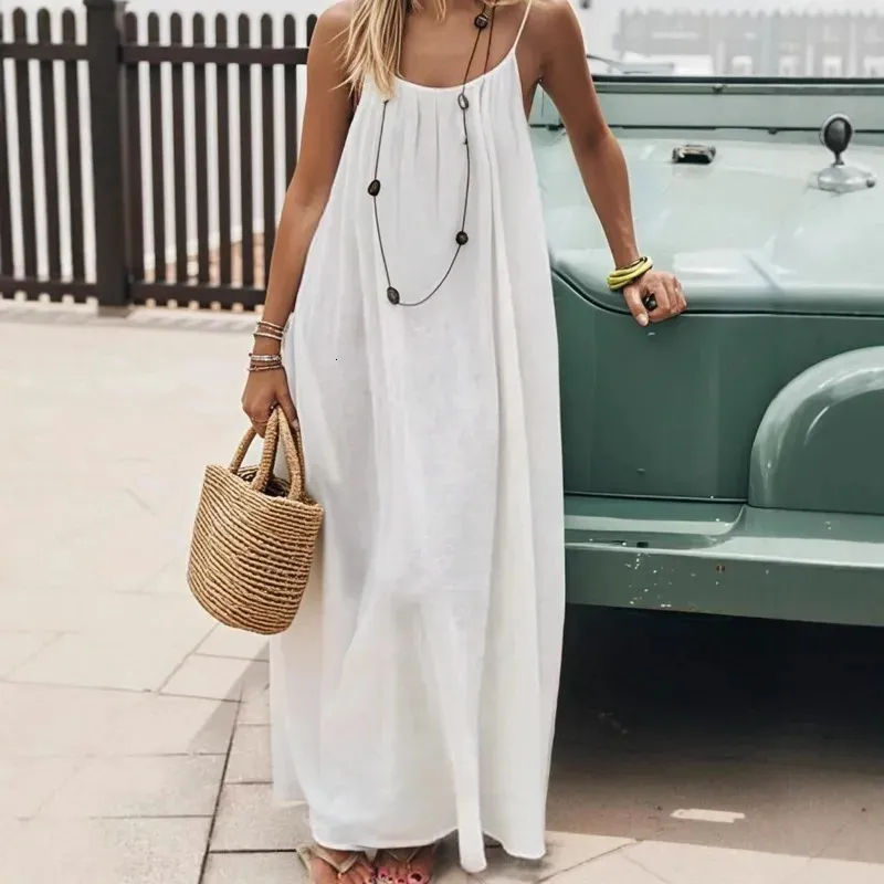 loose fitting summer dresses Women 2025 Casual Bohemian Fit V-Neck Half Sleeve Geometric Maxi Long Dress Tiered Sundress at Amazon Women's Clothing store and casual everyday wear White Linen Midi Dress -