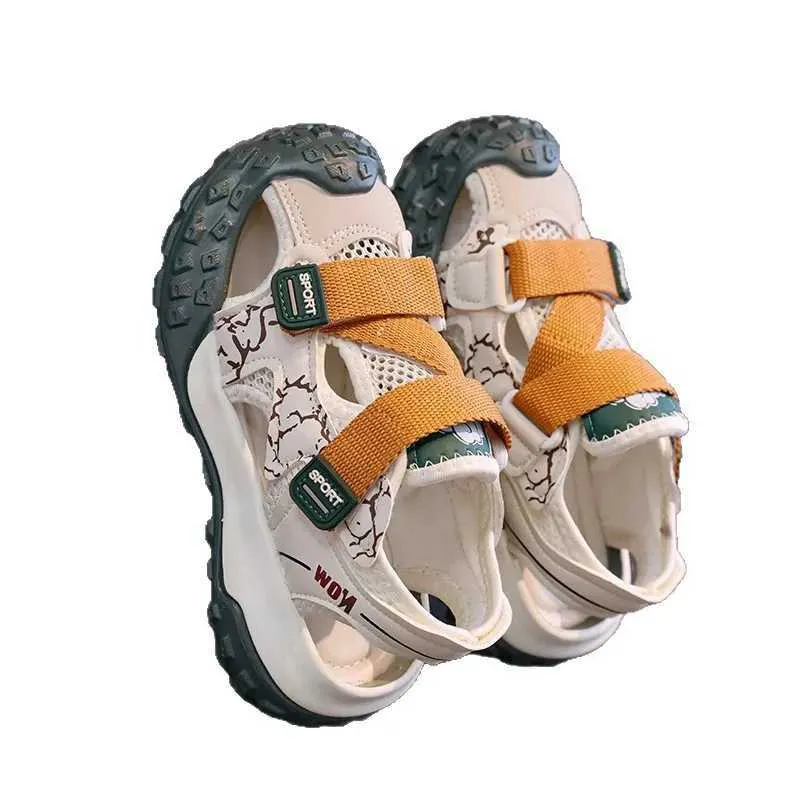 2026 Hollow Children Chunky Summer New Anti-slip Soft Bottom Boys Dad Sneakers Stripe Basketball Shoes Girls I05269_vogvips.com
