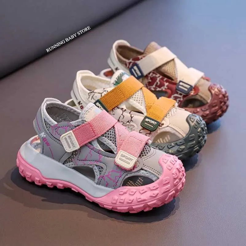 2026 Hollow Children Chunky Summer New Anti-slip Soft Bottom Boys Dad Sneakers Stripe Basketball Shoes Girls I05269_vogvips.com