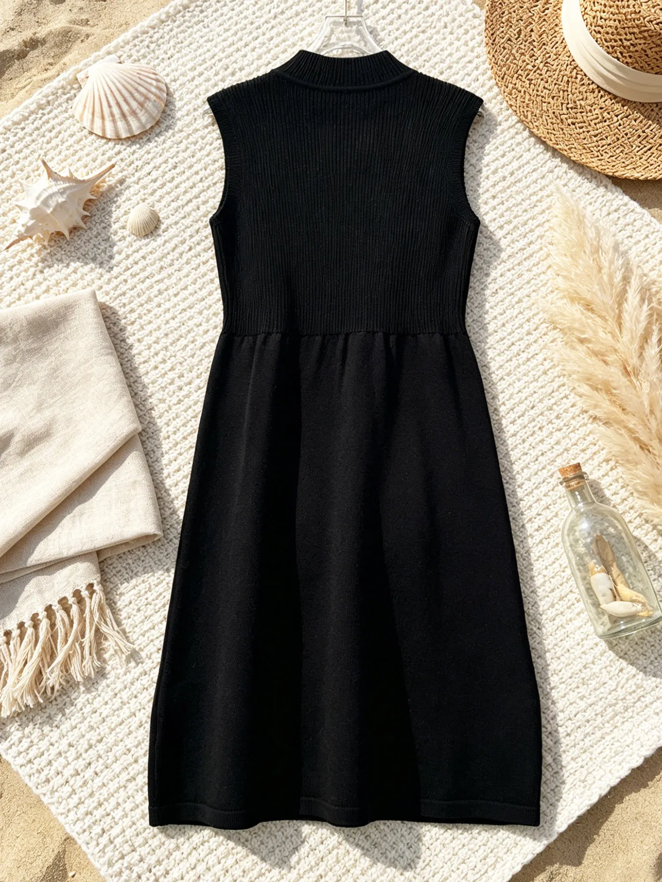 sleeveless black dress casual LASCANA Women's Sleeveless Maxi Dress Strap, Size: 12, Black
