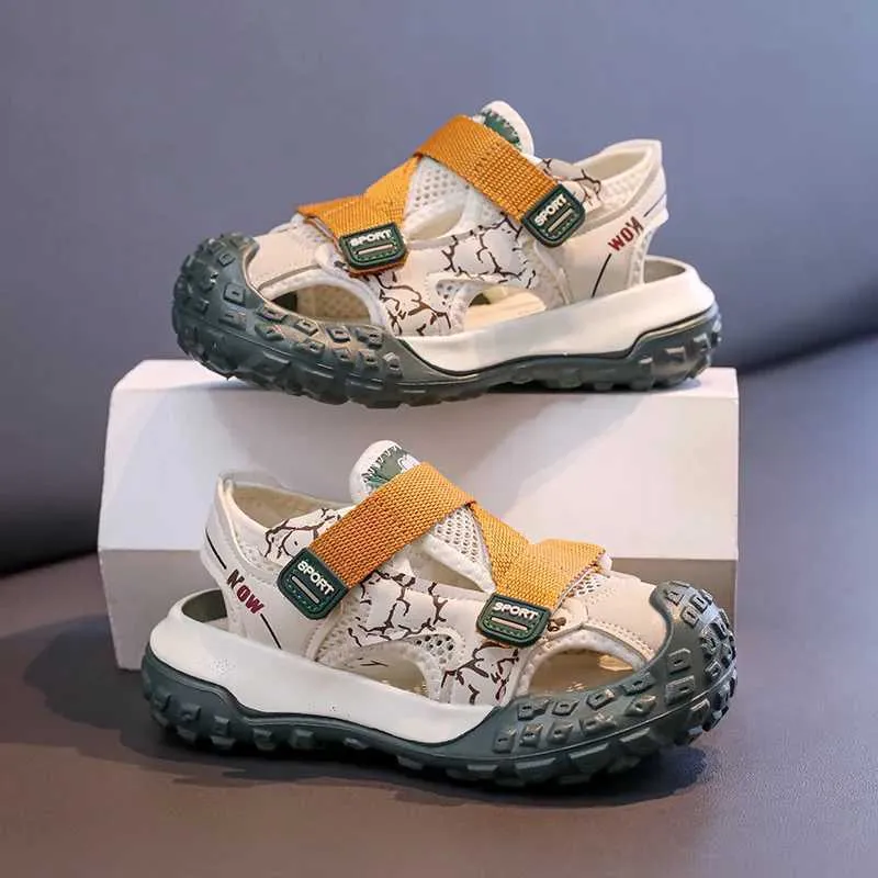 2026 Hollow Children Chunky Summer New Anti-slip Soft Bottom Boys Dad Sneakers Stripe Basketball Shoes Girls I05269_vogvips.com