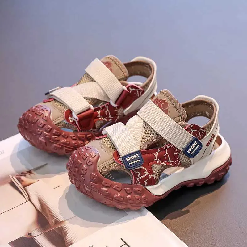 2026 Hollow Children Chunky Summer New Anti-slip Soft Bottom Boys Dad Sneakers Stripe Basketball Shoes Girls I05269_vogvips.com