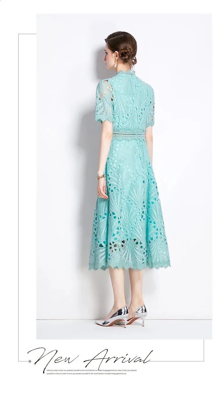 h&m a line maxi dress HMA Vintage High End O Neck Short Sleeve Lace Hollow... From Xinchuang01, Rs.4,347.22 Color:As Photo(Baby Blue) Busty Body Dresses Kirsten Dunst Bachelorette New Blue maxi The corset bodice accentuates