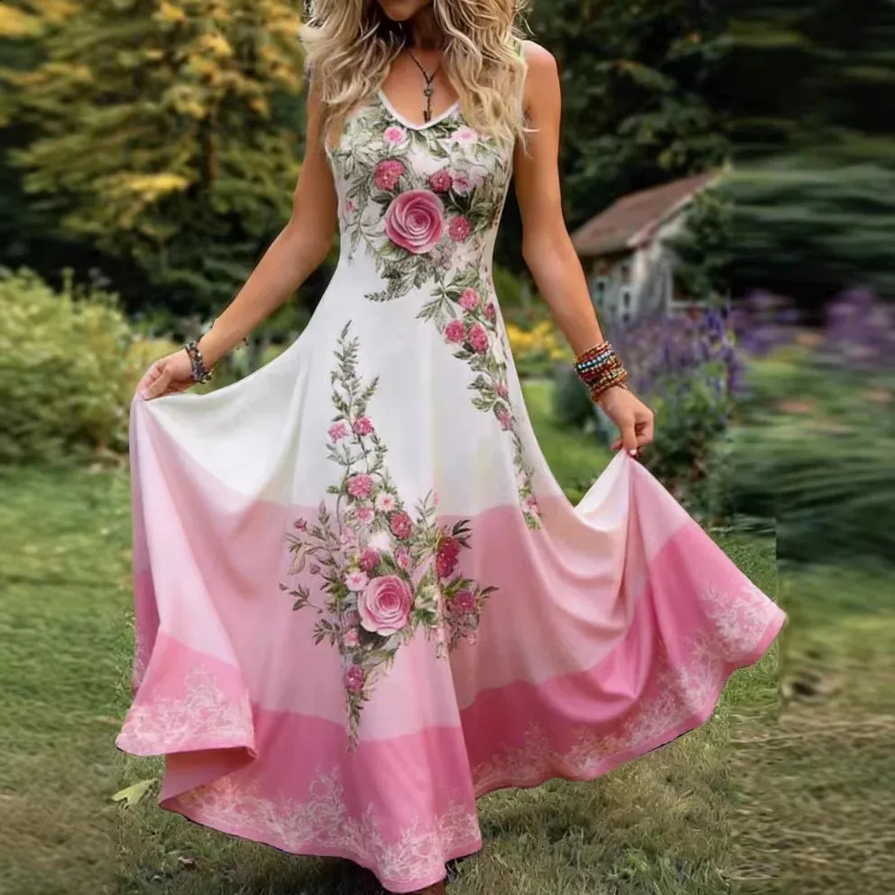 maxi dress flowy Bohemian Halter edit: party aw24 NEIL ALLYN MEN'S BLACK Maxi length Material Color:Midnight Peony Print