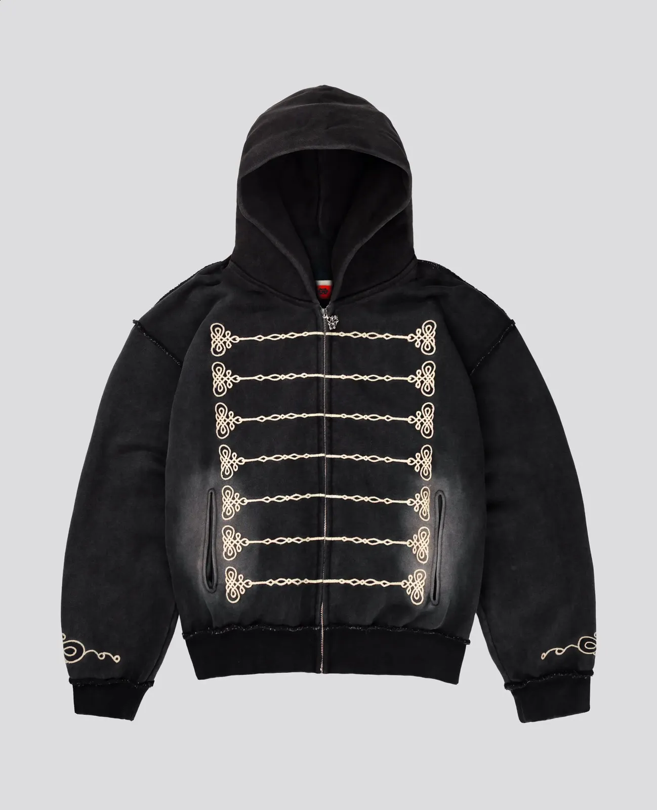 SEE BY CHLOE y2k 00s Napoléon jacket Y2k Napoleon Zip Up Hoodie Retro Trendy Rope Knot From