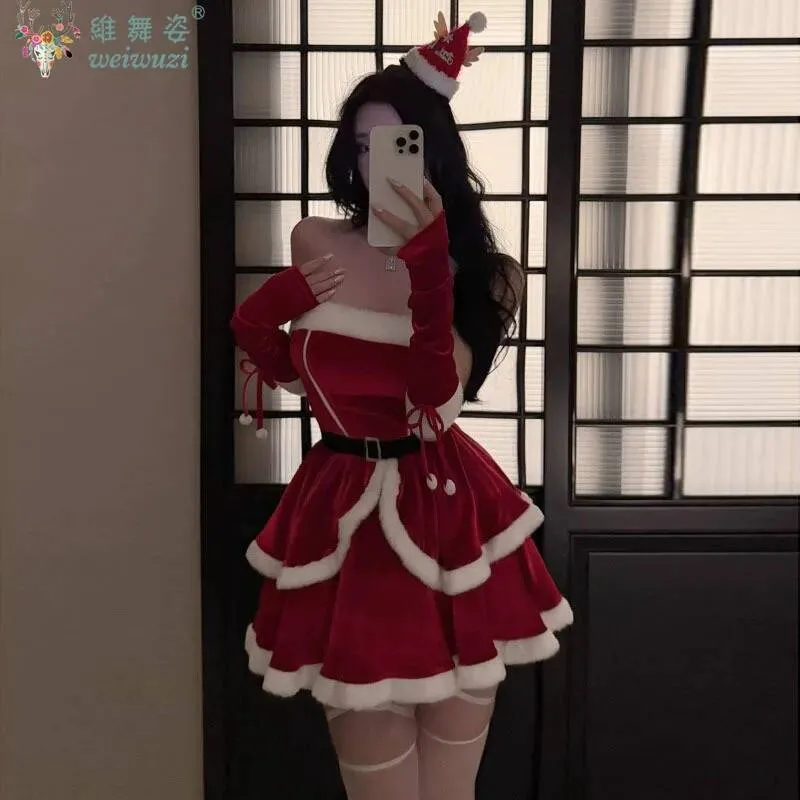 ♢ DHgate Christmas Red Santa Claus Cosplay Dress, Sweet Cute... For Anime Costumes