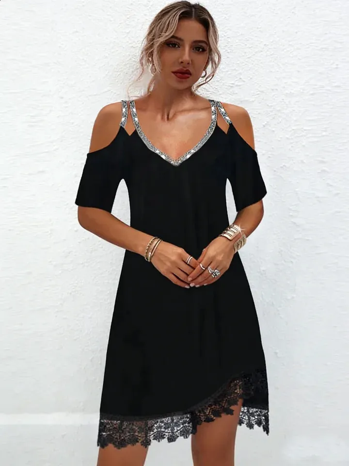 Womens Black Sexy Suspender Dress, V Neck, Short... From Sellerstore03, Rs.1,094.46
